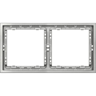 Рамка 2п, IP20, Smartbuy Капелла [SBE-09s-00-FR-2] серебро soft touch