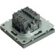 Переключатель с/у 2-кл 10А, STEKKER Эмили [RSW10-5107-10] платиново-серый soft touch