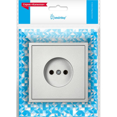 Розетка с/у 2P 10A, IP20, Smartbuy Капелла [SBE-09s-10-S1-N] серебро soft touch