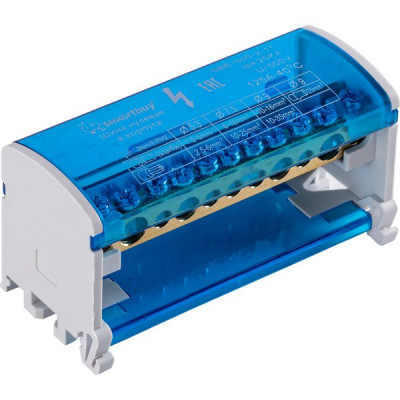 Шины на DIN-рейку в корпусе (кросс-модуль) 2х11, 125А, Smartbuy [SBE-bc0-2-11]