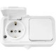 Розетка о/у 2x2P 16А, IP54, с крышкой, Bylectrica  [РА16-213] белый