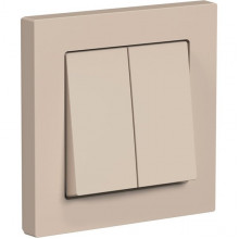 Выключатель с/у 2-кл 10А, IP20, в сборе, Schneider Electric ATLASDESIGN [ATN001252] песочный