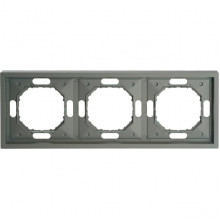 Рамка 3п, IP20, STEKKER Эмили [PFR00-5003-10][15] платиново-серый soft touch