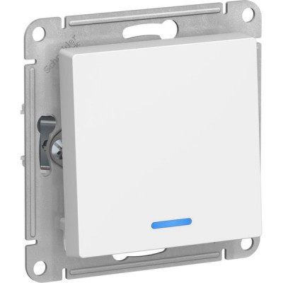 Выключатель с/у 1-кл 10А, IP20, с подсветкой, Schneider Electric ATLASDESIGN [ATN001313] лотос