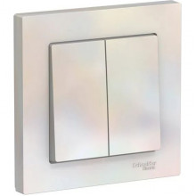 Выключатель с/у 2-кл 10А, IP20, в сборе, Schneider Electric ATLASDESIGN [ATN000452] жемчуг