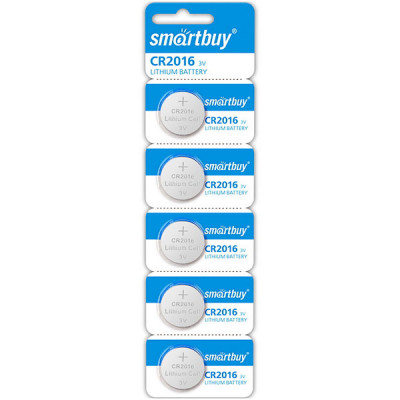 Батарейка SmartBuy CR2016 [BL5/100] [SBBL-2016-5B]