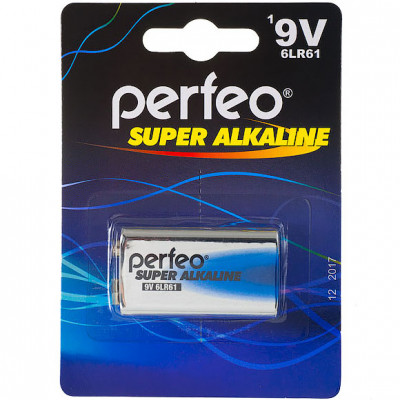 Батарейка Perfeo 9V 6LR61 Alkaline [BL1/20] [PF 6LR61/1BL] (PF_3797)