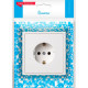 Розетка с/у 2P+E 16A, IP20, Smartbuy Капелла [SBE-09w-16-S1-Z] белый soft touch