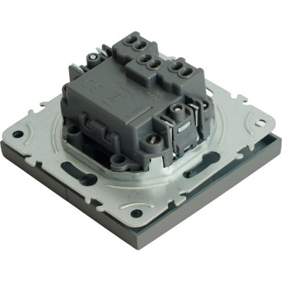 Выключатель с/у 2-кл 10А, IP20, STEKKER Эмили [RSW10-5104-10][12] платиново-серый soft touch