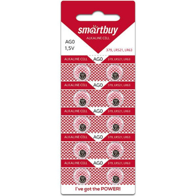 Батарейка SmartBuy AG0/LR63/LR521/379 [BL10/200] [SBBB-AG0-10B]