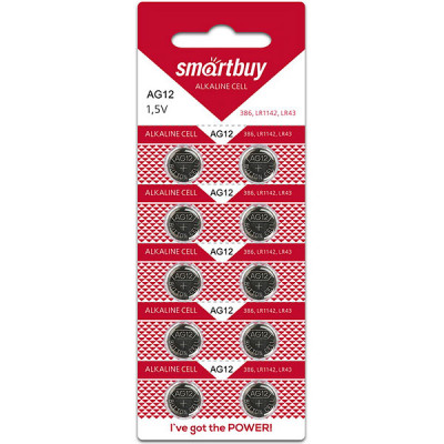 Батарейка SmartBuy AG12/LR43/LR1142/386 [BL10/200] [SBBB-AG12-10B]