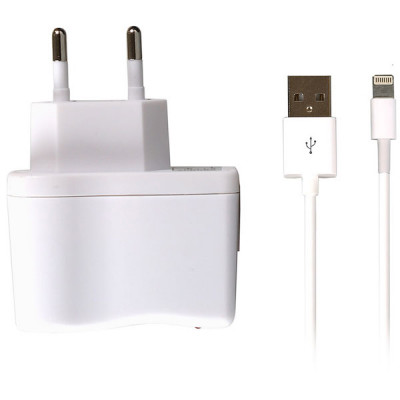 Зарядное устройство SmartBuy NOVA, 1xUSB 2.1A + кабель Lightning [SBP-1150] белый