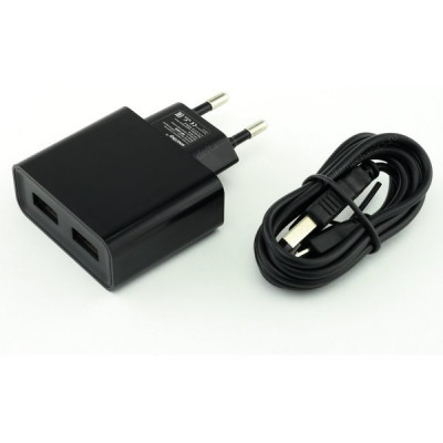 Зарядное устройство SmartBuy NOVA, 2xUSB 3.0A + кабель microUSB [SBP-6050] черный