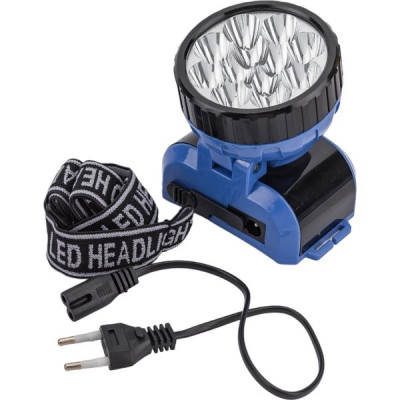 Фонарь налобный аккумуляторный 12LED, синий, Smartbuy [SBF-26-B]