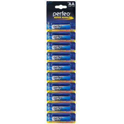 Батарейка Perfeo AA LR6 Alkaline [BL10/100 отрывной] [PF LR6/10BL] (PF_4348)