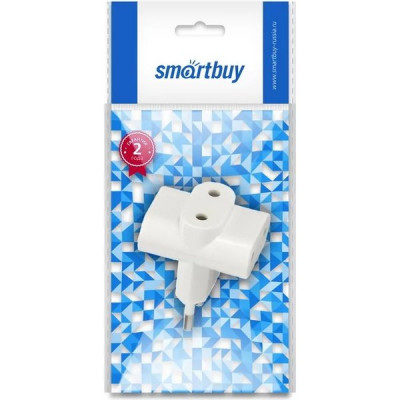 Разветвитель 3 розетки без заземления  6А, под плоскую вилку, SmartBuy [SBE-06-A04-3] белый