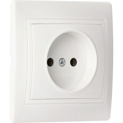 Розетка с/у 2P 10A, IP20, SmartBuy Венера [SBE-01w-10-S1-N] белый