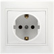 Розетка с/у 2P+E 16A, IP20, SmartBuy Венера [SBE-01w-16-S1-Z] белый