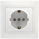 Розетка с/у 2P+E 16A, IP20, со шторками, SmartBuy Венера [SBE-01w-16-S1-1Z] белый