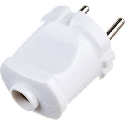 Вилка без заземления прямая, 10А, белая, SmartBuy [SBE-10-P04-w][60]