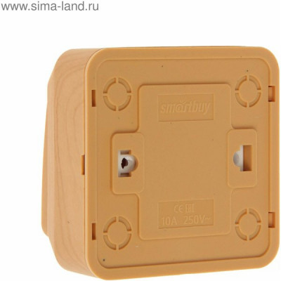 Выключатель о/у 1-кл 10А, SmartBuy Юпитер [SBE-03lw-10-SW1-0] свет. дерево
