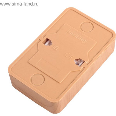 Розетка о/у 2x2P 10А, SmartBuy Юпитер [SBE-03lw-10-S2-N] свет. дерево