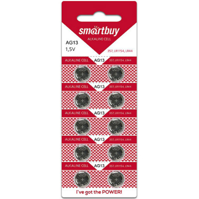 Батарейка SmartBuy AG13/LR44/LR1154/357 [BL10/200] [SBBB-AG13-10B]
