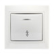Переключатель с/у 1-кл 10А, IP20, с индик., SmartBuy Венера [SBE-01w-10-SW12-1-c] белый керамика