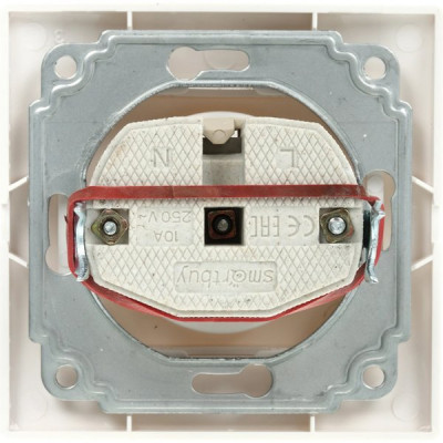 Розетка с/у 2P 10A, IP20, SmartBuy Венера [SBE-01w-10-S1-N-c] белый керамика