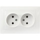 Розетка с/у 2x2P 10A, IP20, SmartBuy Венера [SBE-01w-10-S2-N-c] белый керамика