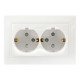 Розетка с/у 2x2P+E 16A, IP20, со шторками, SmartBuy Венера [SBE-01w-16-S2-1Z-c] белый керамика