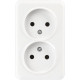 Розетка о/у 2x2P 10А, SmartBuy Юпитер [SBE-03w-10-S2-N-c] белый керамика
