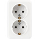 Розетка о/у 2x2P+E 16А, SmartBuy Юпитер [SBE-03w-16-S2-Z-c] белый керамика