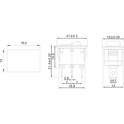 Выключатель клавишный 250В 6А 3c ON-ON черный Mini RWB-202/SC-768 REXANT [36-2130]