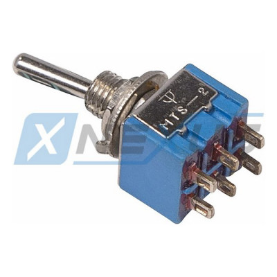 Тумблер ON-ON MTS-202, 250V 3A (6с), двухполюсный micro, REXANT [36-4020]