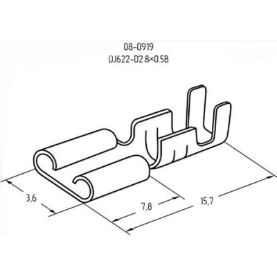 Наконечник плоский гнездо 3.6мм, 1-1.5кв.мм, DJ622-D2.8*0.5B REXANT [08-0919]