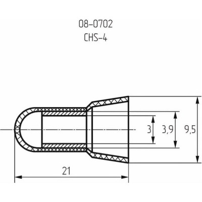 Заглушка концевая изолированная D3мм, 2кв.мм, CHS-4, REXANT [08-0702]