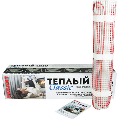 Тёплый пол мат RNX-3,5-525, 3.5м2, 0.5х7.0м, 525Вт 2-жильн. с экраном, REXANT Classic [51-0507-2]
