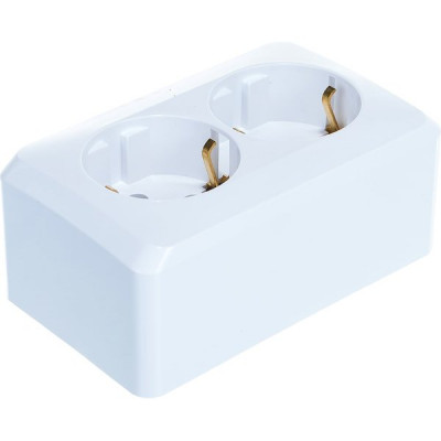 Розетка о/у 2x2P+E 16А, IP20, Schneider Electric Этюд [PA16-007b] белая