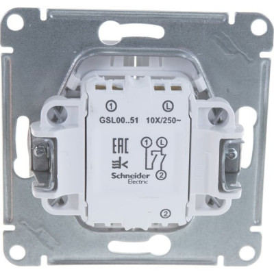 Выключатель с/у 2-кл 10А, IP20, Schneider Electric Glossa [GSL000151][20] белый