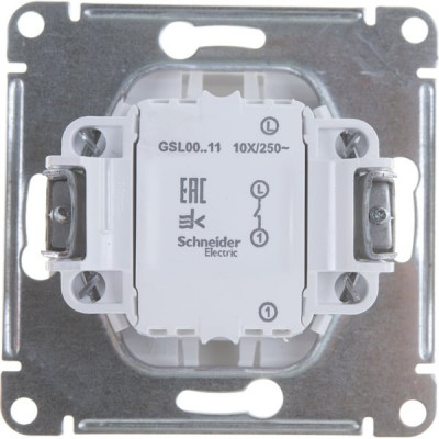 Выключатель с/у 1-кл 10А, IP20, Schneider Electric Glossa [GSL000111][20] белый