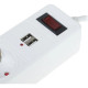 Сетевой фильтр  1.8м, 5 розеток+2xUSB 2.1A, 10А/2200Вт, 3x0.75, SmartBuy [SBSP-18U-W] белый