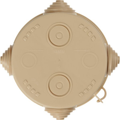 Коробка распаячная о/у d85*40мм, крышка, IP54, 4вх, TDM [SQ1401-0702] сосна