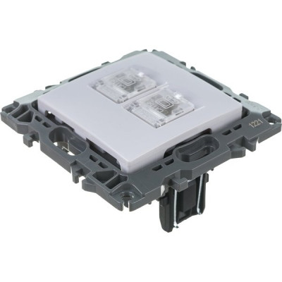 Розетка с/у компьютерная 2xRJ45, ЭРА12 [12-3108-01][10] белый