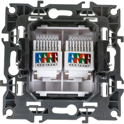 Розетка с/у компьютерная 2xRJ45, ЭРА12 [12-3108-01][10] белый