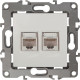 Розетка с/у компьютерная 2xRJ45, ЭРА12 [12-3108-01][10] белый
