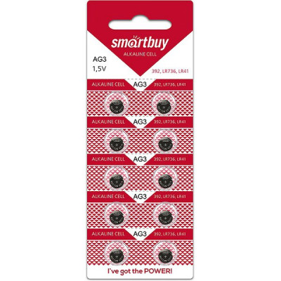 Батарейка SmartBuy AG3/LR41/LR736/392 [BL10/200] [SBBB-AG3-10B]
