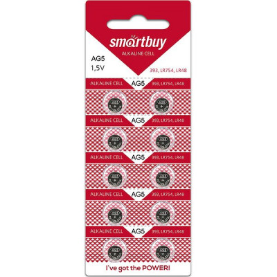 Батарейка SmartBuy AG5/LR48/LR754/393 [BL10/200] [SBBB-AG5-10B]