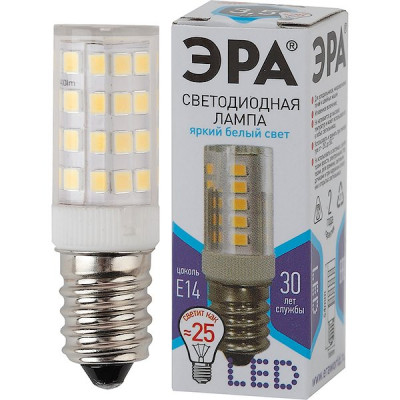 Лампа LED E14/T25, 3.5W, 4000K, 280Лм, ЭРА [LED T25-3.5W-CORN-840-E14]