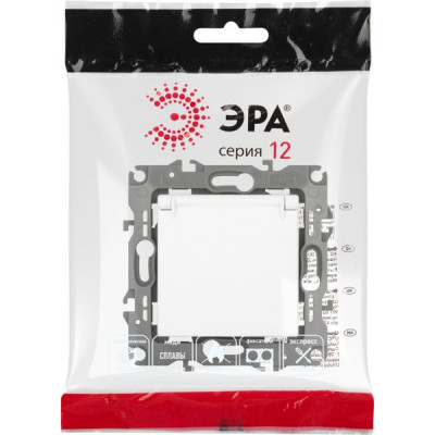 Розетка с/у 2P+E 16A, со шторками, с крышкой, ЭРА12 [12-2103-01М][10] белый матовый
